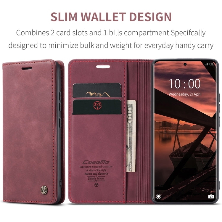 For Redmi Note 14 Pro 5G CaseMe 013 Multifunctional Horizontal Flip Leather Phone Case(Red)
