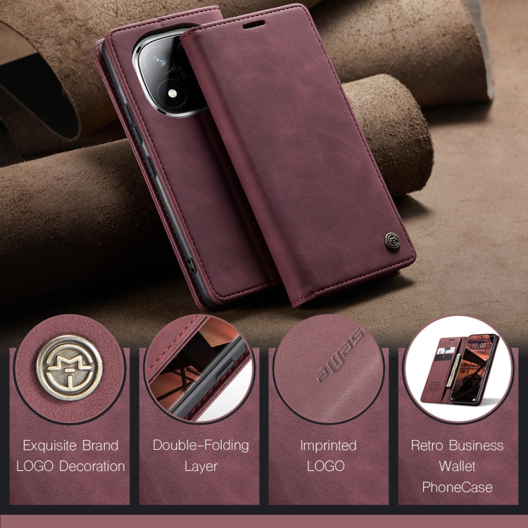 For Redmi Note 14 Pro 5G CaseMe 013 Multifunctional Horizontal Flip Leather Phone Case(Red)
