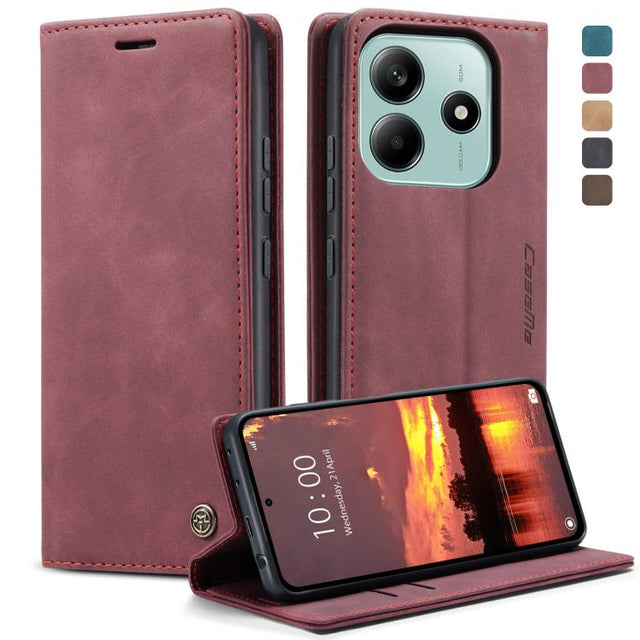 For Redmi Note 14 Pro 5G CaseMe 013 Multifunctional Horizontal Flip Leather Phone Case(Red)