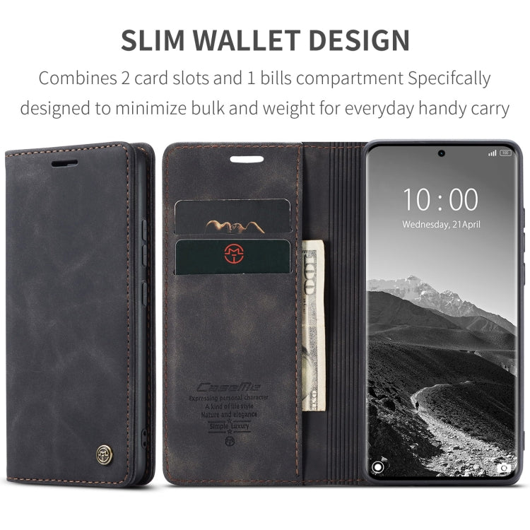 For Redmi Note 14 Pro 5G CaseMe 013 Multifunctional Horizontal Flip Leather Phone Case(Black)