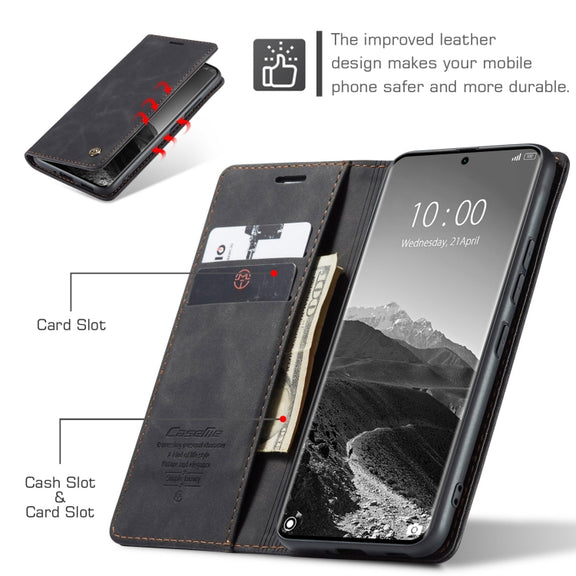 For Redmi Note 14 Pro 5G CaseMe 013 Multifunctional Horizontal Flip Leather Phone Case(Black)