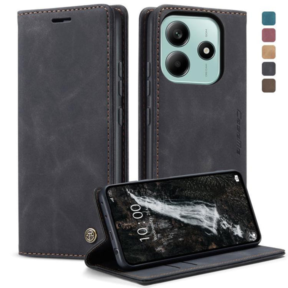 For Redmi Note 14 Pro 5G CaseMe 013 Multifunctional Horizontal Flip Leather Phone Case(Black)
