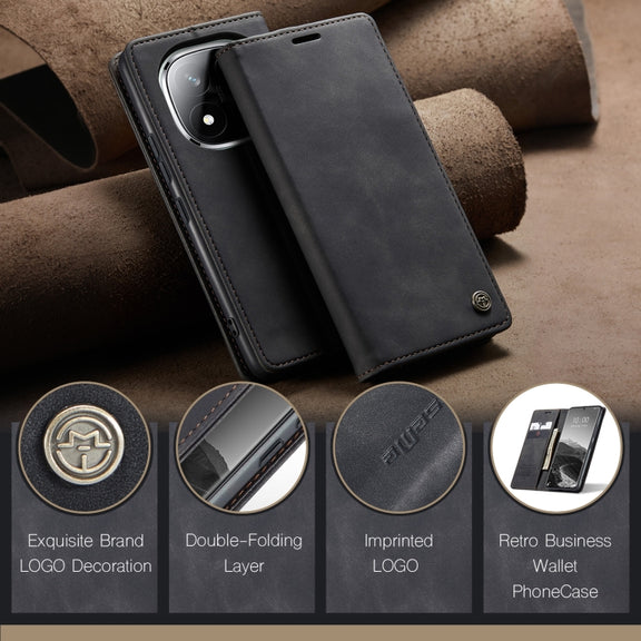 For Redmi Note 14 Pro 5G CaseMe 013 Multifunctional Horizontal Flip Leather Phone Case(Black)