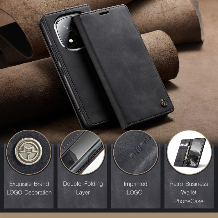 For Redmi Note 14 Pro 5G CaseMe 013 Multifunctional Horizontal Flip Leather Phone Case(Black)