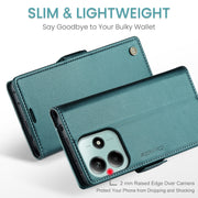 For Redmi Note 14 5G CaseMe 023 Butterfly Buckle Litchi Texture RFID Anti-theft Leather Phone Case(Green)