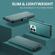 For Redmi Note 14 5G CaseMe 023 Butterfly Buckle Litchi Texture RFID Anti-theft Leather Phone Case(Green)