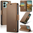 For Redmi Note 14 5G CaseMe 023 Butterfly Buckle Litchi Texture RFID Anti-theft Leather Phone Case(Brown) - Note 14 Cases by CaseMe | Online Shopping South Africa | PMC Jewellery | Buy Now Pay Later Mobicred