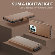 For Redmi Note 14 5G CaseMe 023 Butterfly Buckle Litchi Texture RFID Anti-theft Leather Phone Case(Brown)