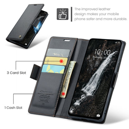 For Redmi Note 14 5G CaseMe 023 Butterfly Buckle Litchi Texture RFID Anti-theft Leather Phone Case(Black) - free shipping - PMC Jewellery - Order now!
