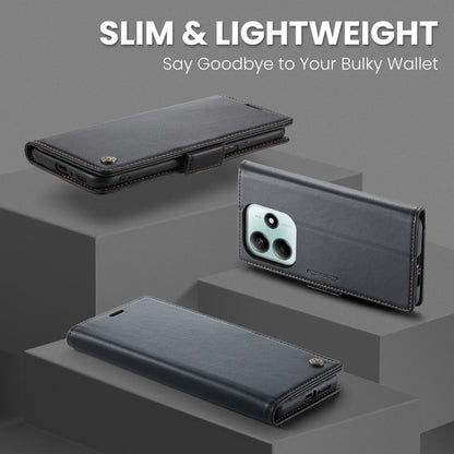 For Redmi Note 14 5G CaseMe 023 Butterfly Buckle Litchi Texture RFID Anti-theft Leather Phone Case(Black) - free shipping - PMC Jewellery - Order now!