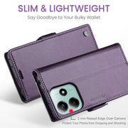 For Redmi Note 14 5G CaseMe 023 Butterfly Buckle Litchi Texture RFID Anti-theft Leather Phone Case(Purple)