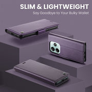 For Redmi Note 14 5G CaseMe 023 Butterfly Buckle Litchi Texture RFID Anti-theft Leather Phone Case(Purple)