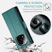 For Redmi Note 14 Pro 5G CaseMe 023 Butterfly Buckle Litchi Texture RFID Anti-theft Leather Phone Case(Green)