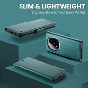 For Redmi Note 14 Pro 5G CaseMe 023 Butterfly Buckle Litchi Texture RFID Anti-theft Leather Phone Case(Green)