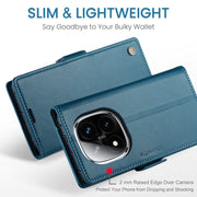 For Redmi Note 14 Pro 5G CaseMe 023 Butterfly Buckle Litchi Texture RFID Anti-theft Leather Phone Case(Blue)