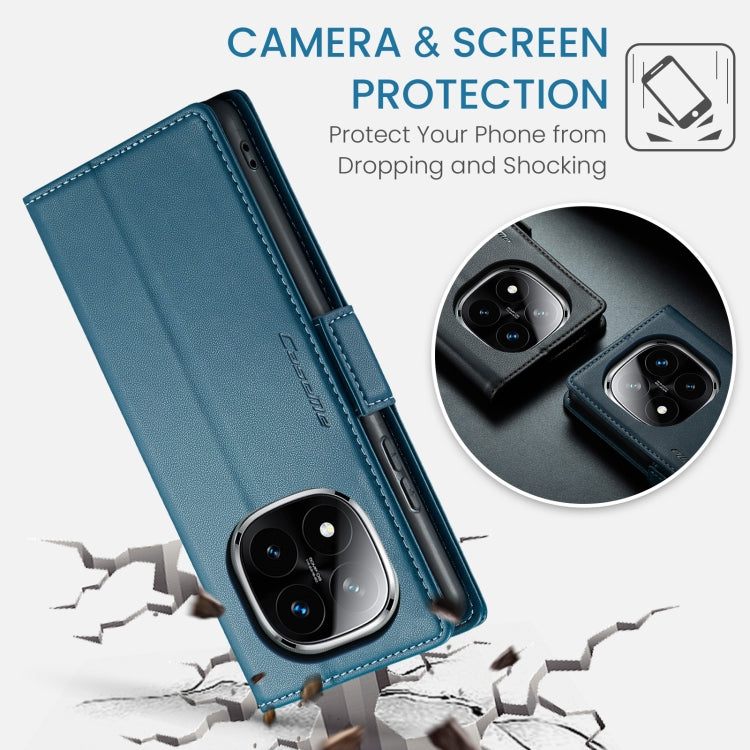 For Redmi Note 14 Pro 5G CaseMe 023 Butterfly Buckle Litchi Texture RFID Anti-theft Leather Phone Case(Blue)
