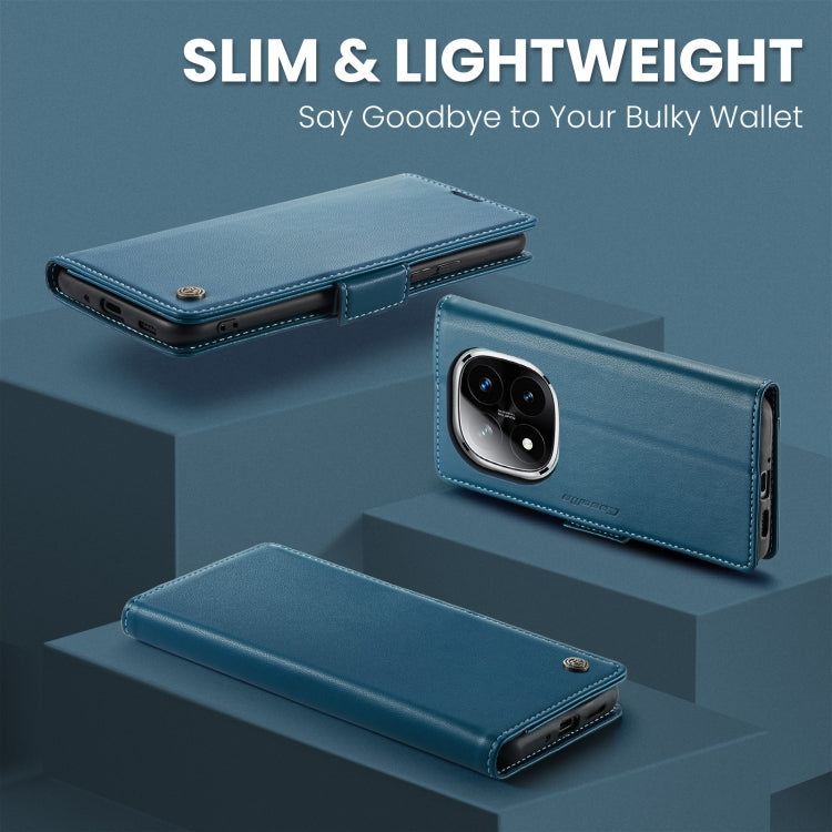 For Redmi Note 14 Pro 5G CaseMe 023 Butterfly Buckle Litchi Texture RFID Anti-theft Leather Phone Case(Blue)