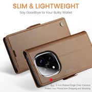 For Redmi Note 14 Pro 5G CaseMe 023 Butterfly Buckle Litchi Texture RFID Anti-theft Leather Phone Case(Brown)