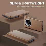 For Redmi Note 14 Pro 5G CaseMe 023 Butterfly Buckle Litchi Texture RFID Anti-theft Leather Phone Case(Brown)