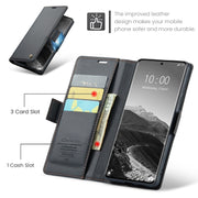 For Redmi Note 14 Pro 5G CaseMe 023 Butterfly Buckle Litchi Texture RFID Anti-theft Leather Phone Case(Black)