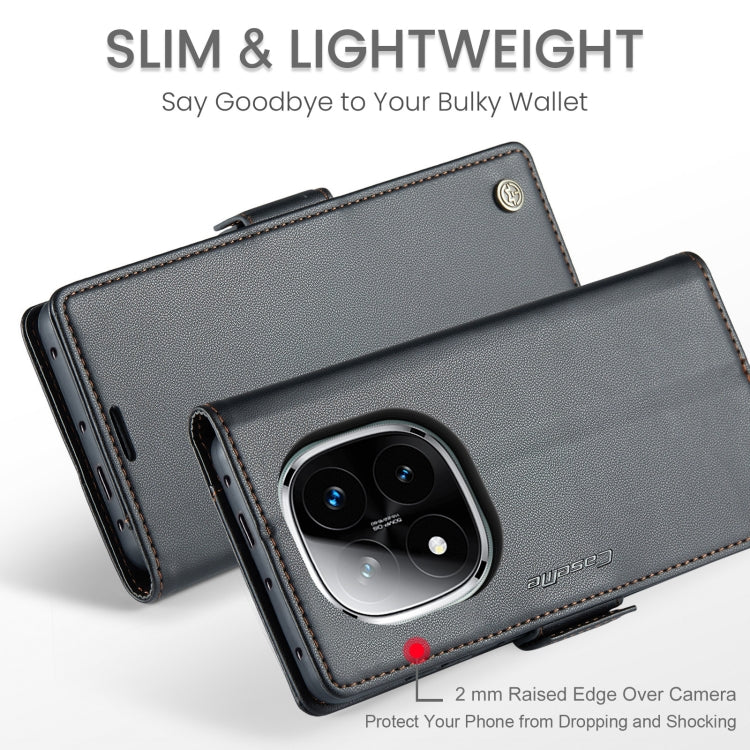 For Redmi Note 14 Pro 5G CaseMe 023 Butterfly Buckle Litchi Texture RFID Anti-theft Leather Phone Case(Black)