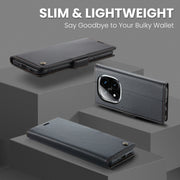 For Redmi Note 14 Pro 5G CaseMe 023 Butterfly Buckle Litchi Texture RFID Anti-theft Leather Phone Case(Black)