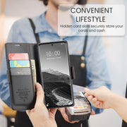 For Redmi Note 14 Pro 5G CaseMe 023 Butterfly Buckle Litchi Texture RFID Anti-theft Leather Phone Case(Black)