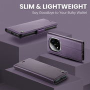 For Redmi Note 14 Pro 5G CaseMe 023 Butterfly Buckle Litchi Texture RFID Anti-theft Leather Phone Case(Purple)