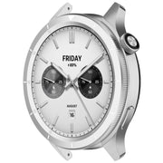 For Xiaomi Watch S4 Tempered Glass Film Hybrid Stainless Steel Watch Protective Ring(Scale Silver)