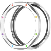 For Xiaomi Watch S4 Tempered Glass Film Hybrid Stainless Steel Watch Protective Ring(Silver Rainbow)
