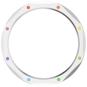 For Xiaomi Watch S4 Tempered Glass Film Hybrid Stainless Steel Watch Protective Ring(Silver Rainbow)