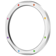 For Xiaomi Watch S4 Tempered Glass Film Hybrid Stainless Steel Watch Protective Ring(Silver Rainbow)