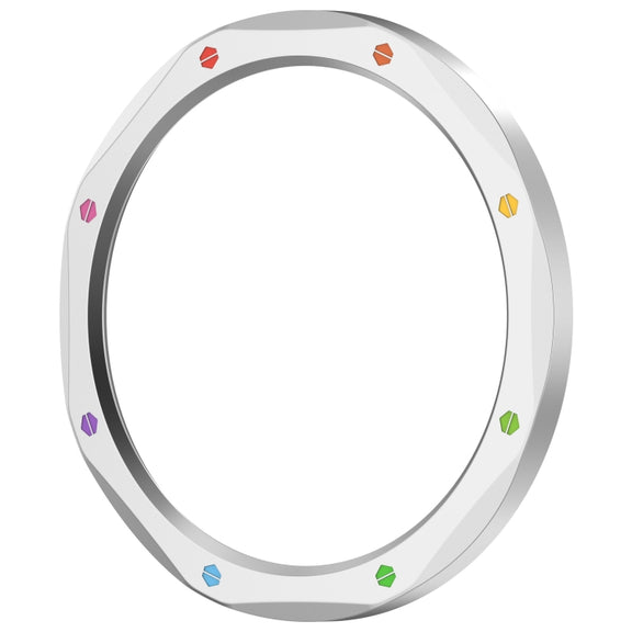 For Xiaomi Watch S4 Tempered Glass Film Hybrid Stainless Steel Watch Protective Ring(Silver Rainbow)