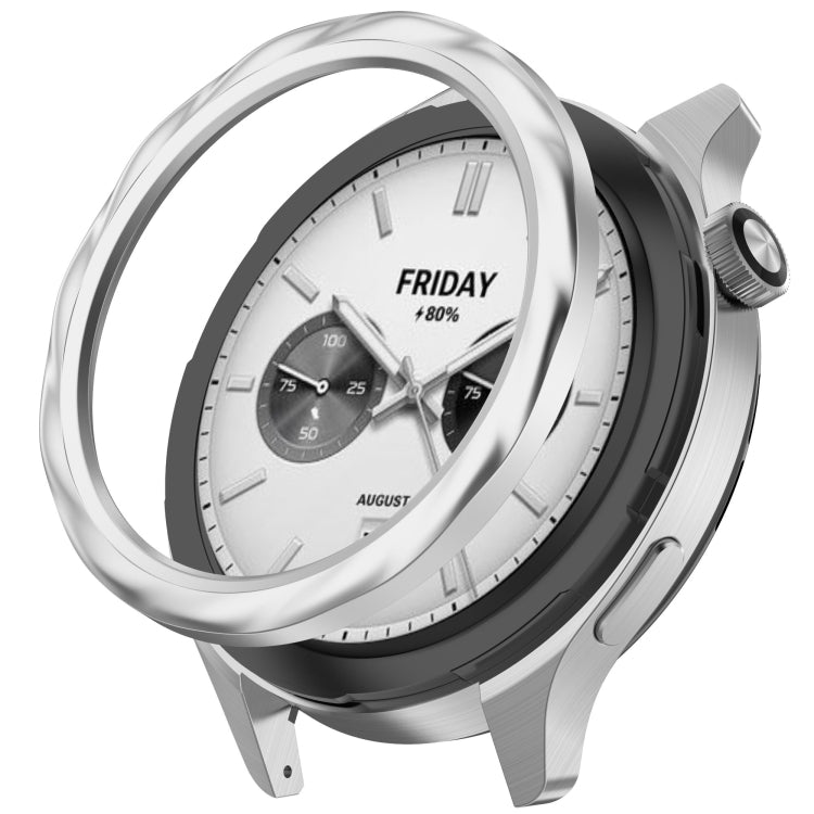 For Xiaomi Watch S4 Tempered Glass Film Hybrid Stainless Steel Watch Protective Ring(Silver Thread) - free shipping - PMC TechLife - Order now!