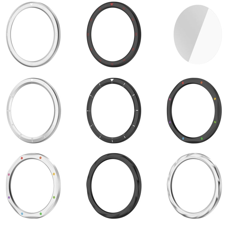 For Xiaomi Watch S4 Tempered Glass Film Hybrid Stainless Steel Watch Protective Ring(Silver Thread)