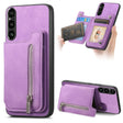 For Sony Xperia 1 VI Retro MagSafe Zipper Wallet Card Bag Back Phone Case(Purple) - Sony Cases by PMC TechLife | Online Shopping South Africa | PMC TechLife | Buy Now Pay Later Mobicred