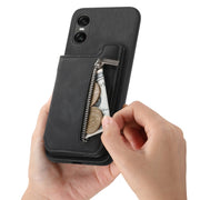 For Sony Xperia 1 VI Retro MagSafe Zipper Wallet Card Bag Back Phone Case(Black)
