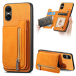 For Sony Xperia 10 VI Retro MagSafe Zipper Wallet Card Bag Back Phone Case(Yellow) - Sony Cases by PMC TechLife | Online Shopping South Africa | PMC TechLife | Buy Now Pay Later Mobicred