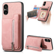 For Sony Xperia 5 V Retro MagSafe Zipper Wallet Card Bag Back Phone Case(Pink) - Sony Cases by PMC TechLife | Online Shopping South Africa | PMC TechLife | Buy Now Pay Later Mobicred