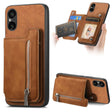 For Sony Xperia 5 V Retro MagSafe Zipper Wallet Card Bag Back Phone Case(Brown) - Sony Cases by PMC TechLife | Online Shopping South Africa | PMC TechLife | Buy Now Pay Later Mobicred