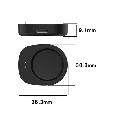 For  Amazfit T-Rex 3 / Balance Type-C / USB-C Port Watch Charger Adapter Without Charging Cable(Black) - Charger by PMC Jewellery | Online Shopping South Africa | PMC Jewellery | Buy Now Pay Later Mobicred