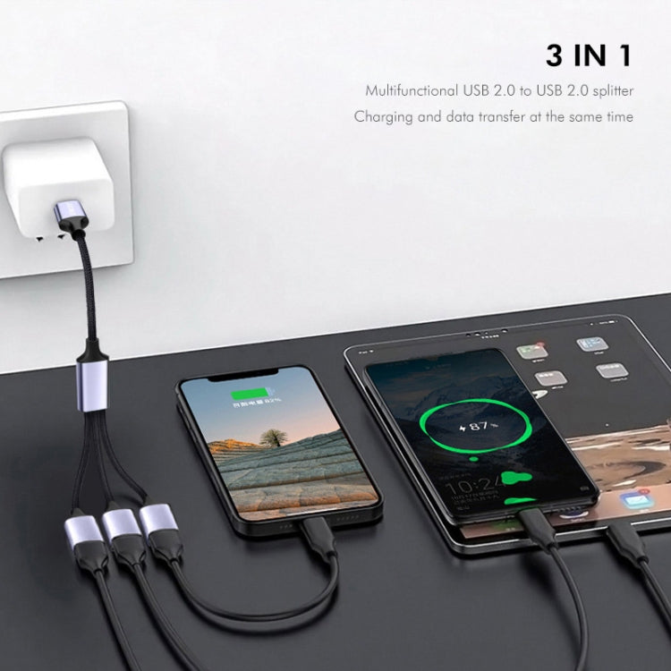 ENKAY ENK-CB172 USB 2.0 to 3 USB 2.0 OTG Splitter Y Cable Extension Cord, Length:1.2m - USB Cable by ENKAY | Online Shopping South Africa | PMC TechLife | Buy Now Pay Later Mobicred