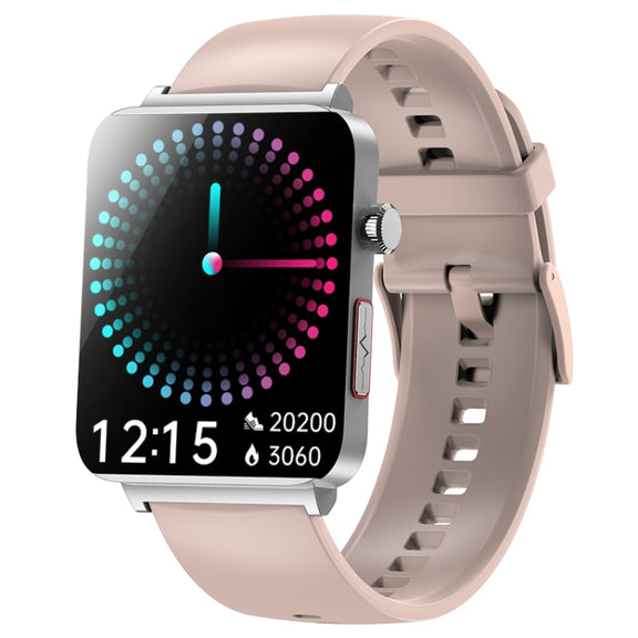 KS03 Pro 1.96 inch Color Screen Smart Watch, Support Bluetooth Call / Wellness Tracking(Silver Pink)