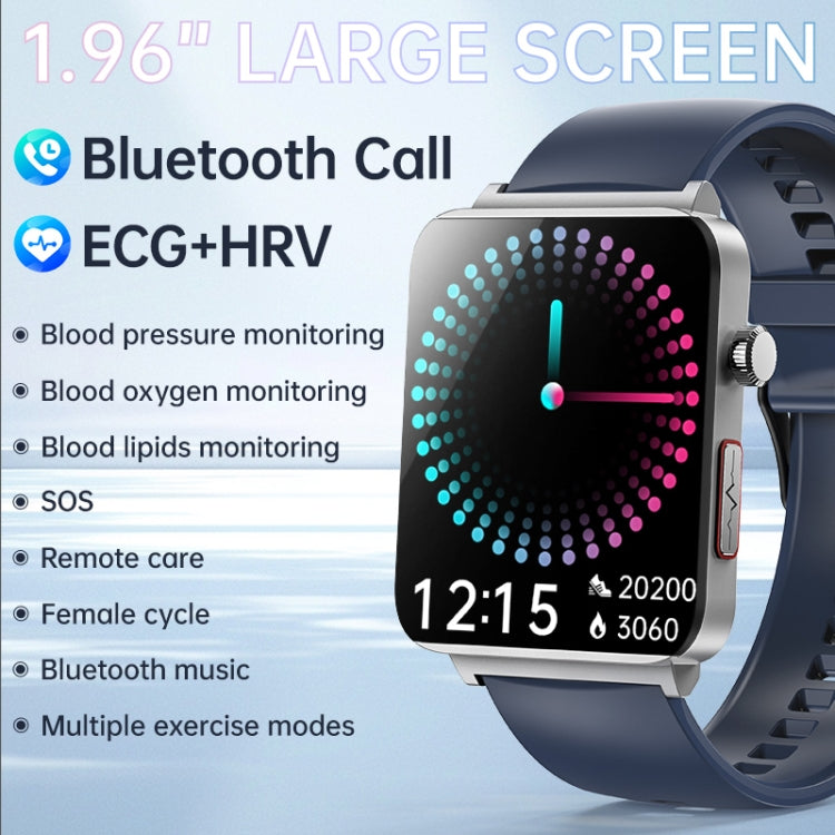 KS03 Pro 1.96 inch Color Screen Smart Watch, Support Bluetooth Call / Wellness Tracking(Silver White)
