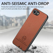 For iPhone 16e Twill Fabric Leather Skin Back Phone Case(Brown)