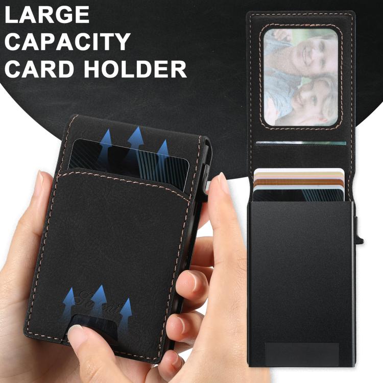 For Samsung Galaxy S25 Ultra 5G Suteni H19 Litchi Texture 2-in-1 MagSafe Removable Card Case Back Phone Case(Black) - Galaxy S25 Ultra 5G Cases by Suteni | Online Shopping South Africa | PMC TechLife | Buy Now Pay Later Mobicred