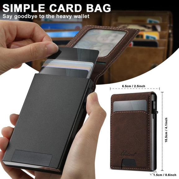 For Samsung Galaxy S25 5G Suteni H19 Litchi Texture 2-in-1 MagSafe Removable Card Case Back Phone Case(Brown)
