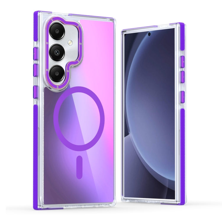 For Samsung Galaxy S25+ 5G Dual-Color Gradient Discolor MagSafe Phone Case(Purple) - free shipping - PMC Jewellery - Order now!