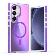 For Samsung Galaxy S25+ 5G Dual-Color Gradient Discolor MagSafe Phone Case(Purple)