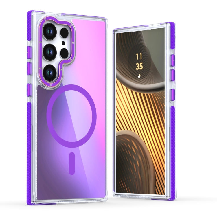 For Samsung Galaxy S25 Ultra 5G Dual-Color Gradient Discolor MagSafe Phone Case(Purple) - free shipping - PMC Jewellery - Order now!